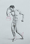 &quot;My little Hermes&quot; Graphite and marker on paper, 40x59,4 cm. This pose inspired to add same extra details. Available.