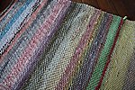 Twill handwoven rug from recycled textiles 