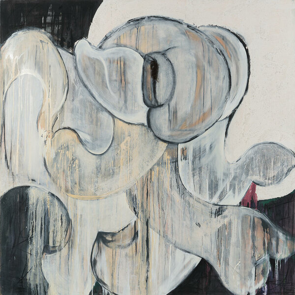 unkempt | Mixed media on canvas, 62x62in, 2018