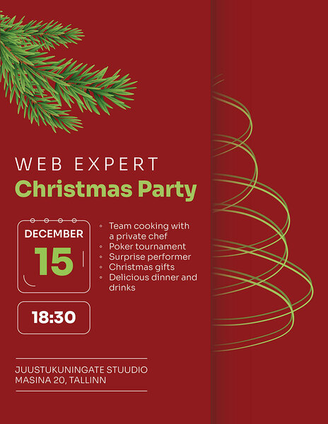 Web Expert jõulupeo kutse (216x279mm), (2022)