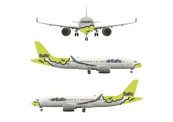 Koolitöö &quot;airBaltic 50th plane&quot;, Tartu Kunstikool, &quot;Adobe Illustratori Meistriklass 2023 valikaine&quot; (A4), (2024)