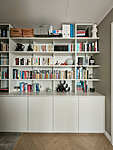 white bespoke bookshelf