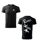 Emili kool meeste puuvillane t särk must l1 wear print
