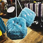 Fuzzy dice light blue
