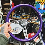 Mooneyes purple metalflake steering wheel 13 5 1