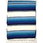 Serape two color white turquoise blue