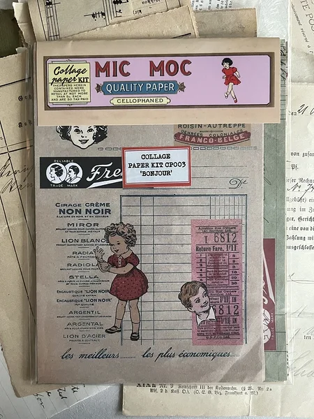 collage paper kit 'Bonjour', MicMoc collage paper kit 'Bonjour', MicMoc