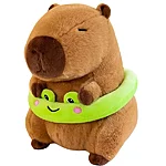 69631kp eng pl plush capybara green lifebuoy with frog brown 20cm 27551 3