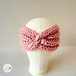 Chunky knit headband for women pink twist rahecraft 1