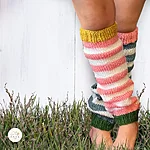 Hand knitted wool blend leg warmers kids striped colourful rahecraft 2