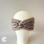 Wool headband women khaki chunky knit rahecraft 1