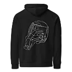 Unisex eco raglan hoodie black back 69961dfe7dcd8