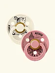 Bibs colour round moomin pacifier littlemy dusty pink ivory