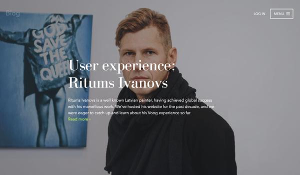 Ritums on Voog user experience