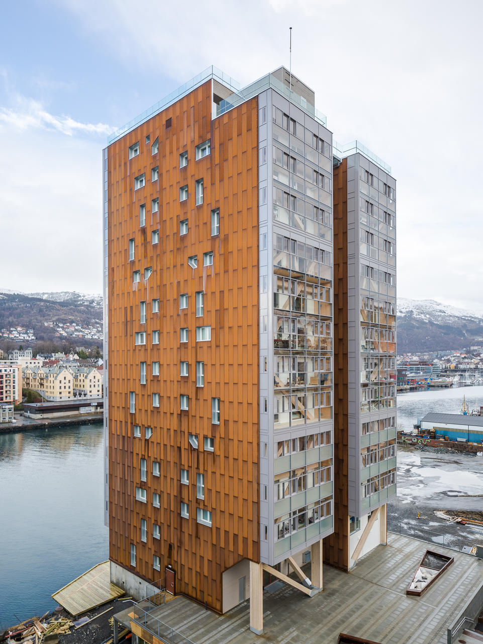 Kodumaja poolt ehitatud 14-korruseline kortermaja Norras. Foto: Maris Tomba
