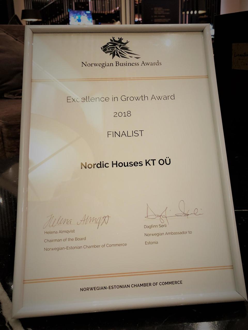Norra äriauhinna finalist Nordic Houses KT OÜ. Foto: Nordic Houses