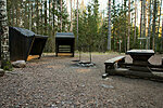 Noku campfire site -  lean-to shelter