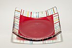   Fused glass plate red 