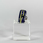 Adjustable Glass ring, purple with yellow stripes 20 EUR