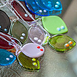 Fused glass pendant FLATFISH , different colors 