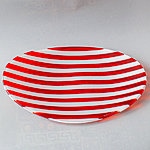 Handmade Glass Bowl, red-white, size 27 x 18 cm