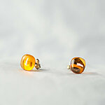 Transparent yellow glass earrings with fiber decoration 12 EUR