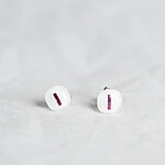 White glass earrings with stripe decoration 12 EUR
