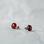 Transparent dark red glass earrings 12 EUR
