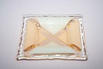 Small fused glass plate, triangles in two shades