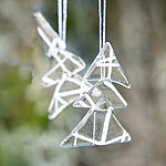 Christmas tree, clear with white stripes