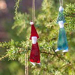 Hanging ornaments elf. Red and blue.
