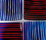 Fused glass bowls Striped by Kalli Sein, 24x24cm, 2016