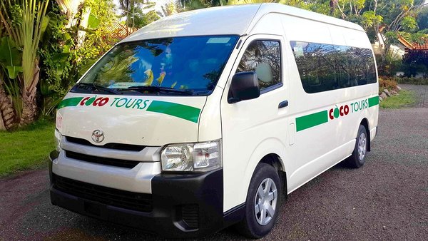 A Cocotours van for a transfer to La Romana & Bayahibe