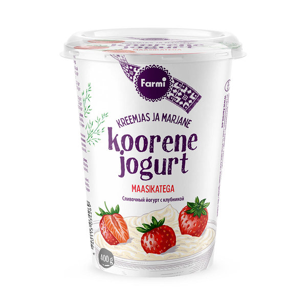 Сливочный йогурт с клубникой