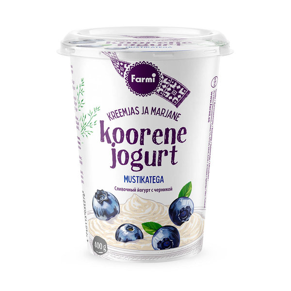 Farmi Krējuma jogurts ar mellenēm, tauku saturs 4,0%
