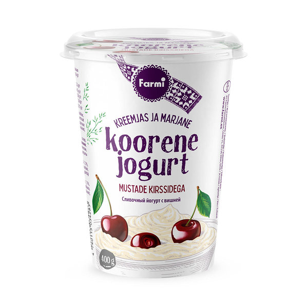 Farmi Krējuma jogurts ar ķiršiem, tauku saturs 4,0%