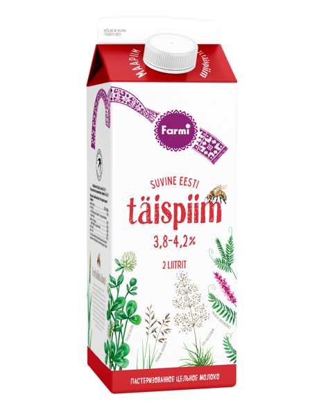 FARMI Пастеризованное цельное молоко, жирность 3,8-4,2%/