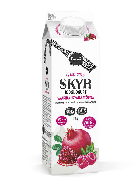 AB-Skyr drinking yoghurt with pomegranate and rasberries