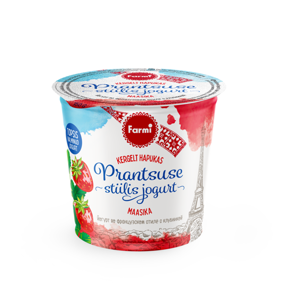 Йогурт во французском стиле с клубникой и ванилью