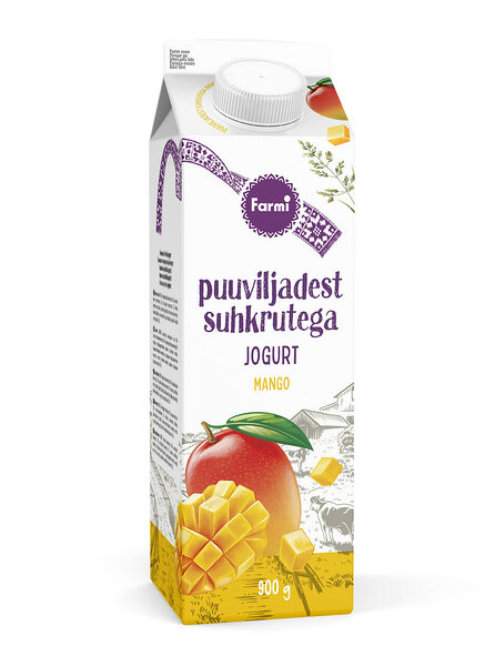 Puuviljadest suhkrutega jogurt mango