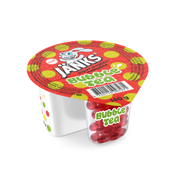 Jänks Bubble Tea Yoghurt with jelly balls with strawberry-black tea taste
