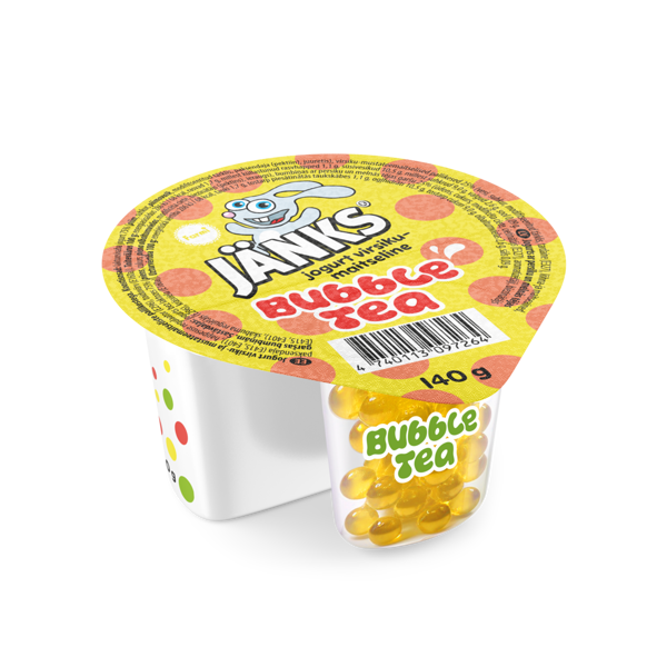 Jänks Bubble Tea Yoghurt with jelly balls with peach-black tee taste 