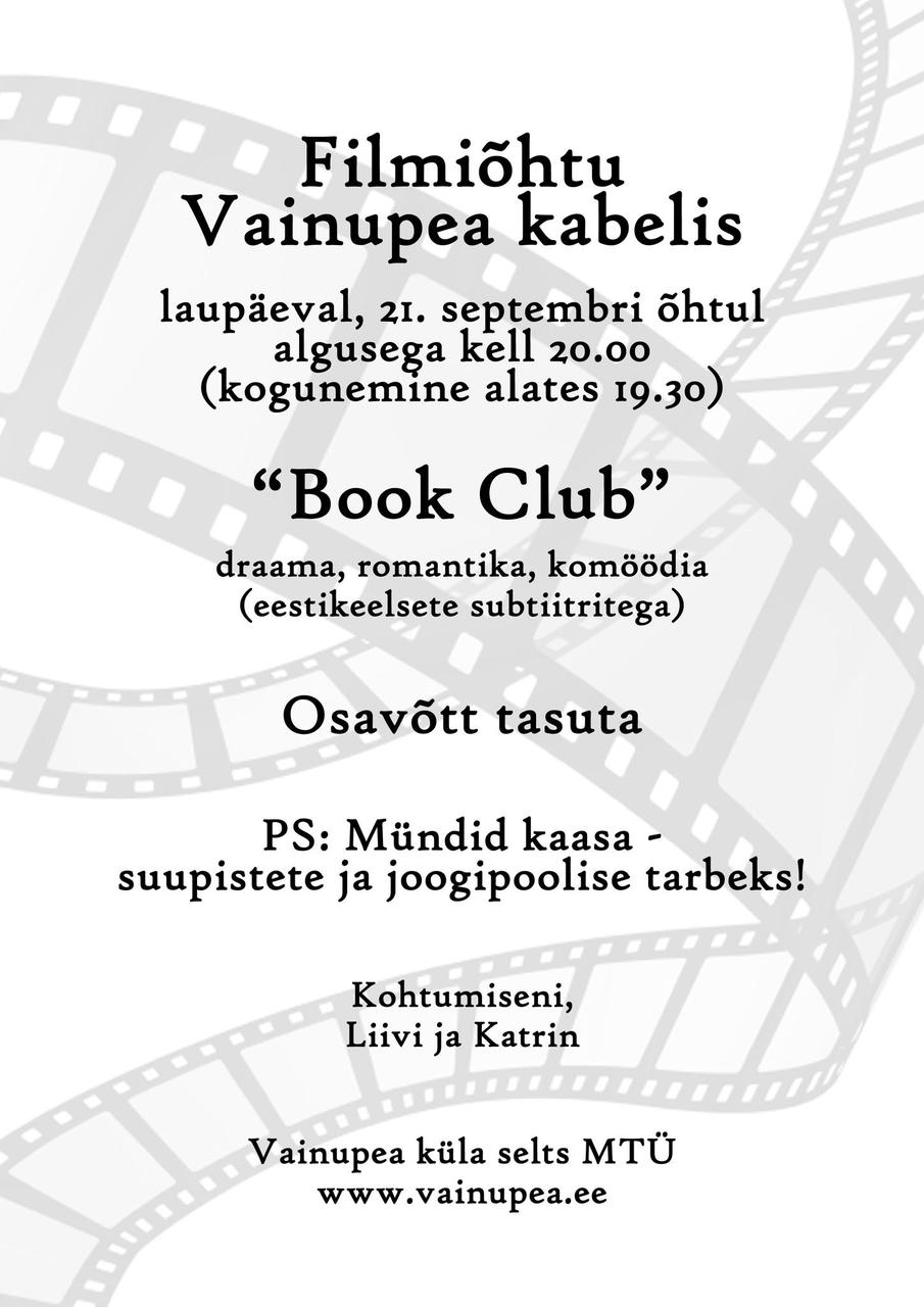 Filmiõhtu Vainupea kabelis "Book Club" 2019