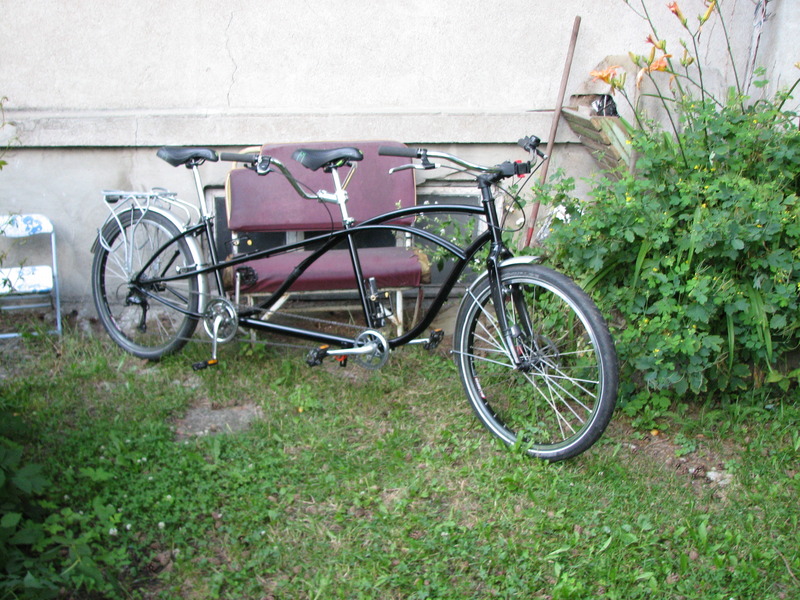 Schwinn tandem made for travelling in hard road conditions in Russia.
