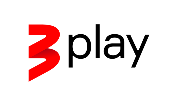 3 play logo on white block