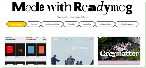 Readymag - landing page builder