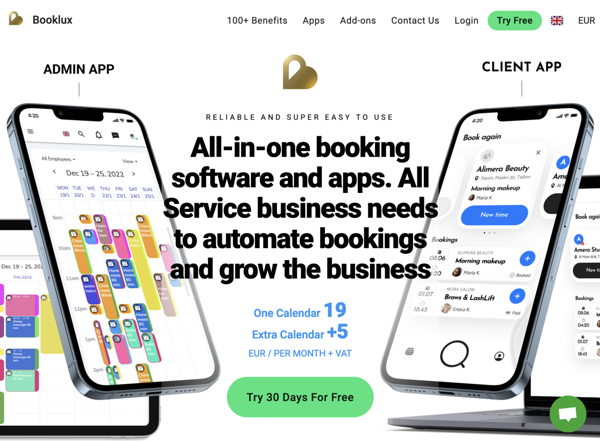 Use booklux to make bookings on your website