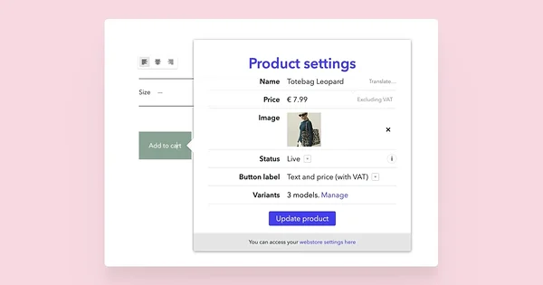 'Buy button' content area.