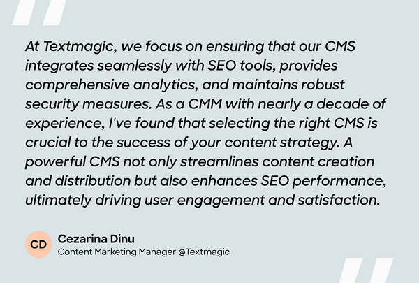 SME quote on choosing the right content management system