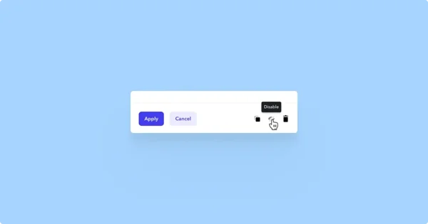 Cursor on 'Disable' button of a checkout field.